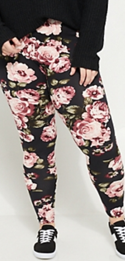 Black Rose Print Super Soft Leggings